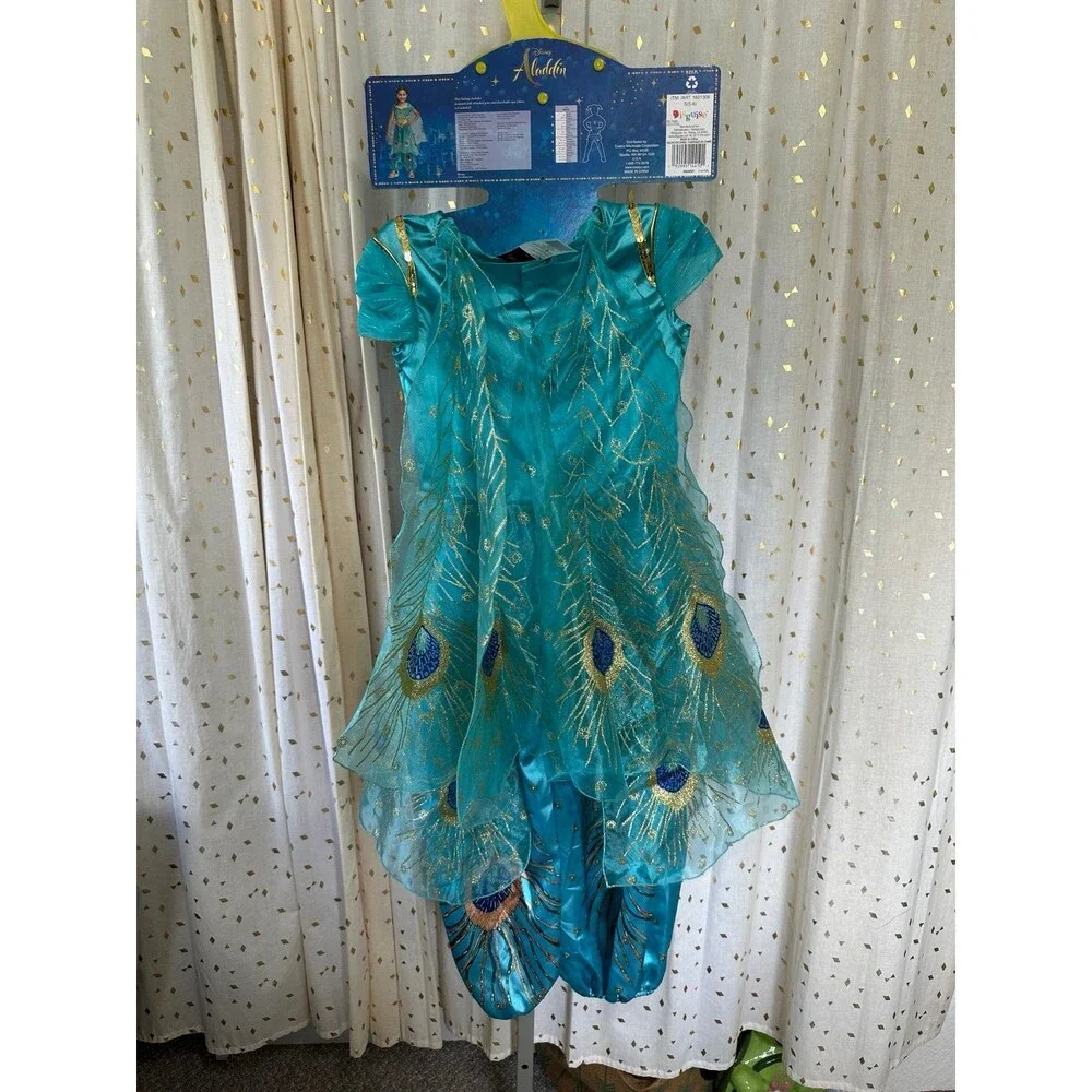 NWOT Disguise Disney Aladdin Girls Deluxe Jasmine Halloween Dress Up Costume 5-6 - Picture 3 of 7